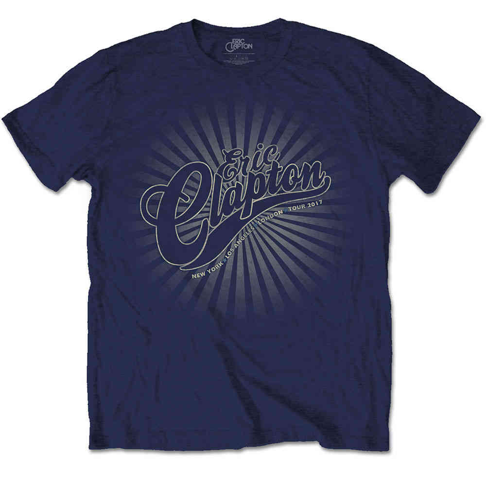 Eric Clapton - Logo Rays Heren Tshirt - Blauw